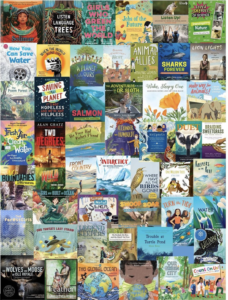 Collage of book covers from 2023 Green Earth Book Award short list